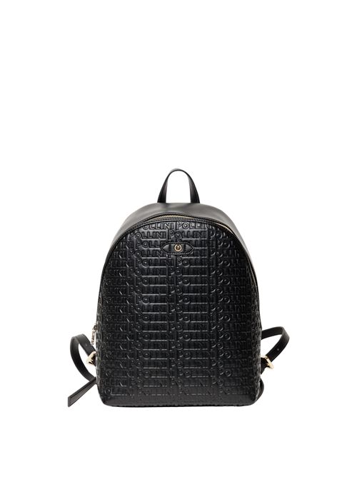 Black Pollini Backpack with Embossed All Over Logo SC4509 POLLINI | SC4509PP1MSG100ANERO