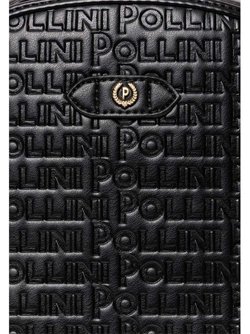 Black Pollini Backpack with Embossed All Over Logo SC4509 POLLINI | SC4509PP1MSG100ANERO