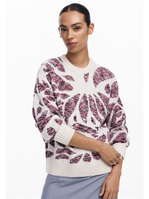 Leaf Print Sweater 24WWJF57 DESIGUAL | 24WWJF579019